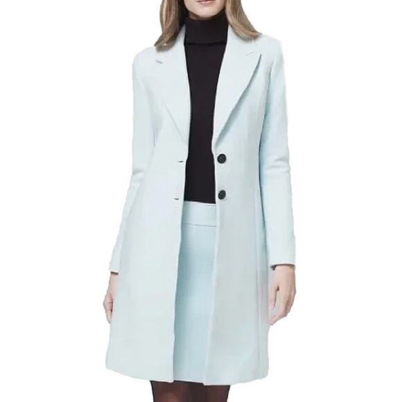 White House Black Market Baby Blue Peacoat Size S - Picture 1 of 9